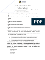 Atividade Avaliativa - Pós Análises Clínicas (Citologia Clínica)