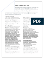 Subject Brief Outline Chemistry IBDP