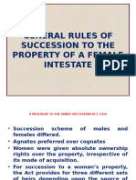 Succession To Property of Hindu Female