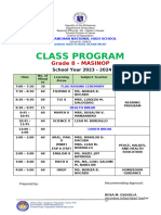 Class & Teacher's Program (2023-2024)