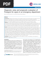 Diagnostic Value and Prognostic Evaluation of Presepsin For Sepsis in An Emergency Department