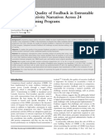 Exploring The Quality of Feedback in Entrustable Professional Activity Narratives Across 24 Residency Training Programs