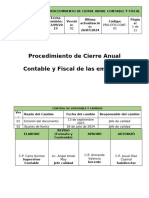 Procedimiento de Cierre Anual