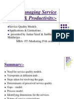 Managing Service Quality & Productivity