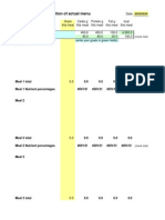 Menu Plan and Calculation of Actual Menu