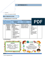 3° Grado - Actividad Del Dia 10 de Agosto