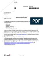 Biometric Instruction Letter: Before They Travel To Canada