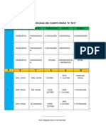 Horario Semanal Del Cuarto Grado