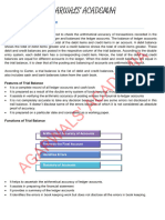 Class 11 Accounts Trail Balance and Rectification of Errors Notes