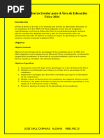 Plan 02 de Refuerzo Escolar para El Área de Educación Física 2024