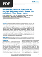 Electromagnetically Induced Absorption in The Near-Field of Microwave Radiative Elements With Application To Foliage Moisture Sensing-1