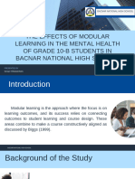 The Effects of Modular Learning in The Mental Health of Grade 10-B Students in Bacnar National High School