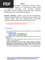 Unit-3: Equalization and Diversity Techniques