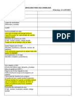 Formulario para Visa Americana