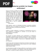 ¿Se Deberían Prohibir Los Fuegos Artificiales