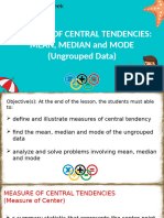 4th Grading Week 4 MEASURE OF CETRAL TENDENCIES UNGROUPED