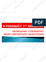 Pharmaceutical Inorganic Chemistry 2021 Most Important Questions