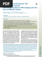 Activesurveillancefor Prostatecancer: Expanding The Role of MR Imaging and The Use of Precise Criteria