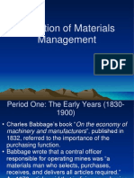 Evolution of Materials Management