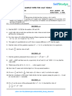 Maths Class X Half Yearly Exam Sample Paper 03