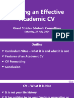 CV Writing For Educators - Giant Strides Edutech Consulting