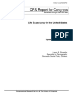 CRS Report For Congress: Life Expectancy in The United States