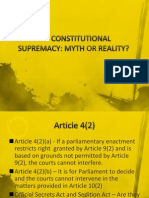 Constitutional Supremacy, Myth or Reality