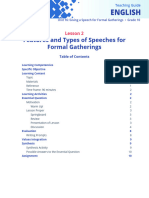 PDF TG - English 10 - Unit 16 - Lesson 2 - Features and Types of Speeches For Formal Gatherings