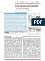 Corporate Governance Practices and Financial Performance of Listed Consumer Goods of Manufacturing Firms in Nigeria