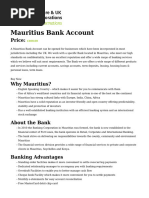 Mauritius Bank Account-Bank-Info-Sheet