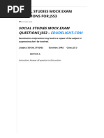 Social Studies Mock Exam Questions For Jss3