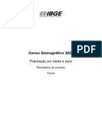 Censo Demográfico 2022 - População Por Idade e Sexo - PR