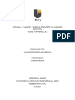 Actividad 4. Funciones y Areas de Desempeño Del Ingeneiro Industrial