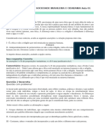 Exercícios Da Unidade 1 SOCIEDADE BRASILEIRA E CIDADANIA Aula 01