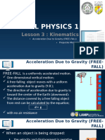 Kinematics Acceleration Due To Free Fall