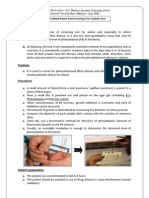 Guthrie Test Is One of Screening Test For Amino Acid Especially To Detect