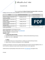 Circular - National Standard Examination (NSE) in Astronomy, Biology, Chemistry, Junior Science and Physics