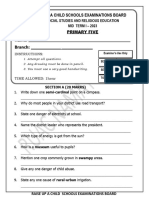 Raise Up A Child Schools Examinations Board 2023 Social Studies p.5