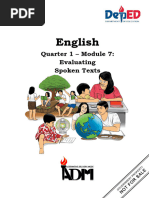 Eng.10 Q1 M7 Eval - SPOKEN.Texts