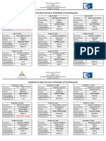 Sabbath School Service Schedule of Participants