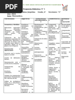 Propuesta Matemática para Cuarto Grado