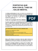 Deportistas Que Rompieron Con El Tabú de La Salud Mental