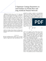 Prediction of Optimum Cutting Parameters To Obtain Desired Surface in Finish Pass End Milling Using Artificial Neural Network