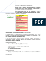 NUTRICION. TEMA 2 Tablas de Composición de Alimentos