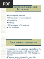 Consumption Savings and Investment