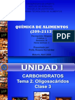 Unidad I. Carbohidratos. Tema 2. Oligosacáridos. Clase 3