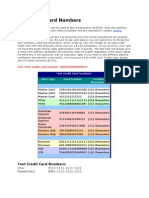 Test Credit Card Numbers