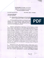 Railway Board Letter For Budgeting