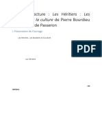 Fiche de Lecture - Les Héritiers Les Étudiants Et La Culture - Pierre Bourdieu & Jean-Claude Passeron