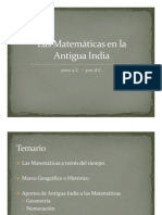 Las Matemáticas en La Antigua India